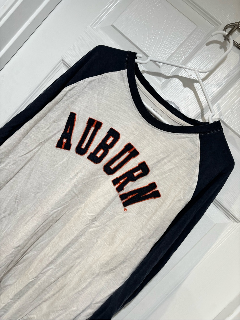 COLOSSEUM ATHLETICS Auburn Raglan 100% Cotton Long Sleeve Baseball Tee